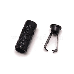 Zinc Alloy Cord Ends, End Caps, Column, Electrophoresis Black, 19x7.5mm, Inner Diameter: 5.5mm(FIND-WH0091-68EB)