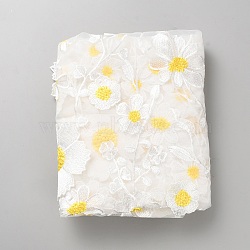 Flower Pattern Polyester Fabric for DIY Crafts, Garment Accessories, White, 1350~1500mm(DIY-WH0060-39A)