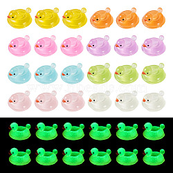 Luminous Resin Duck Figurines, Glow in the Dark Ornaments, Home Decorations, Mixed Color, 15x21.5x23mm(DJEW-TAC0007-03)