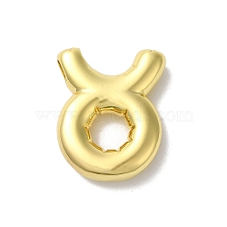 Brass Beads, Lead Free & Cadmium Free, Long-Lasting Plated, Constellation, Taurus, 20x16x4mm, Hole: 4x2mm(KK-H478-24G-02)