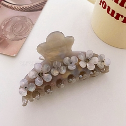 Flower Rhinestones Claw Hair Clips, Cellulose Acetate(Resin) Hair Clips for Women Girls, Tan, 92x46.5x49mm(PW-WG53691-01)