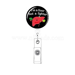 Badge Reel for Nurse Doctor, Retractable Alligator Clip, Work Name Tag ID Card Badge Scroll Holders, Black, 86x30mm(FIND-SX0001-218)