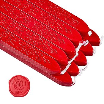 Sealing Wax Sticks, with Wicks, for Wax Seal Stamp, FireBrick, 91x12x11.8mm