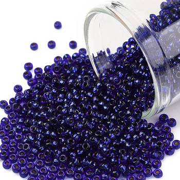 TOHO Round Seed Beads, Japanese Seed Beads, (743) Copper Lined Transparent Sapphire, 11/0, 2.2mm, Hole: 0.8mm, about 1110pcs/10g
