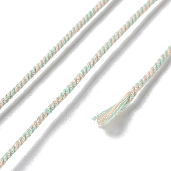 Polyester Twisted Cord, Round, for DIY Jewelry Making, Aquamarine, 1mm, about 49.21 Yards(45m)/Roll