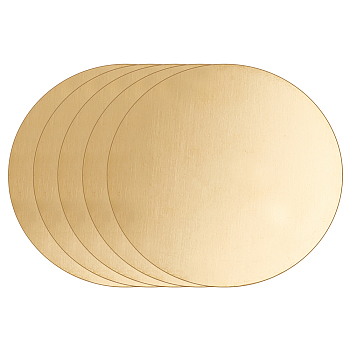 Brass Sheet, Brass Disc, Flat Round, Light Gold, 60x0.5mm, 5pcs/bag
