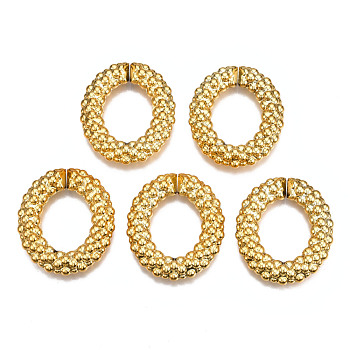 Electroplated CCB Plastic Linking Rings, Quick Link Connectors, for Jewelry Chain Making, Oval Ring, Golden, 44x38x8.5mm, Inner Diameter: 20.5x26.5mm