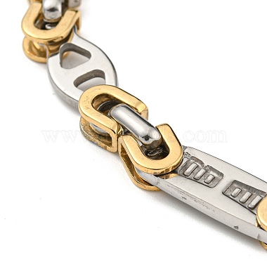 bracelet à maillons ovales et rectangulaires en acier inoxydable 304 bicolore(BJEW-B078-11GP)-2