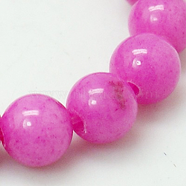 12mm Magenta Round Mashan Jade Beads
