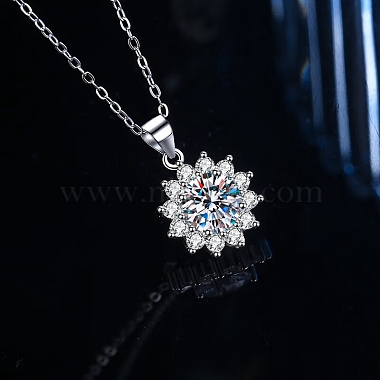 Anlaufschutz rhodinierte 925 Sterling Silber Micro Pave klare Zirkonia Anhänger(STER-U003-03P)-2