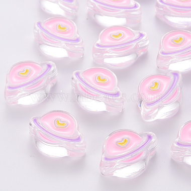 Pearl Pink Planet Acrylic Beads