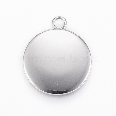 304 Stainless Steel Pendant Cabochon Settings(X-STAS-E146-18P-16mm)-2