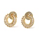 Rack Plating Real 18K Gold Plated Brass Donut Dangle Stud Earrings(EJEW-B034-14G)-1