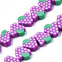 Handmade Polymer Clay Bead Strands, Grape Slice, Orchid, 9~11.5x8~11x4mm, Hole: 1.6mm, about 36~40pcs/strand, 12.60 inch~12.80 inch(32~32.5cm)