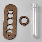Wall Hanging Terrarium Planter with Plastic Tube, Wood Stand for Long Hydroponics Garden Office Room Decoration, Oval, 42.5~150x39~57.5x4.5mm(ODIS-WH0070-88B)