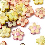 30Pcs Opaque Acrylic Beads, with Enamel, Sakura, Mixed Color, 25x26x9mm, Hole: 3mm(MACR-CJ0002-19)