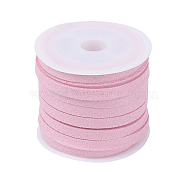 Faux Suede Cord, Faux Suede Lace, Hot Pink, 5x1.5mm, about 5.46 yards(5m)/roll, 25rolls/bag(LW-R003-5mm-1040)