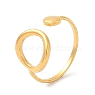 304 Stainless Steel Hollow Ring Open Cuff Rings for Women, Real 18K Gold Plated, US Size 9(18.9mm)(STAS-D085-04G)