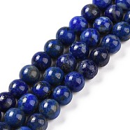 Natural Lapis Lazuli Beads Strands, Round, 6mm, Hole: 1mm, about 63pcs/strand, 15.5 inch(39.5cm)(G-P348-01-6mm)