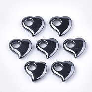 Non-magnetic Synthetic Hematite Pendants, Heart, 29.5x30x8mm, Hole: 10mm(G-T125-09)
