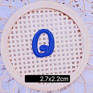 (Clearance Sale)Computerized Embroidery Cloth Self Adhesive Patches, Stick on Patch, Costume Accessories, Letter, Blue, O:27x22mm(FIND-TAC0002-02O)