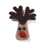 Wool Felt Display Decorations, Christmas Reindeer/Stag , Camel, 60x50x7.5mm(DIY-K050-03B)