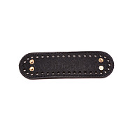 PU Leather Knitting Crochet Bags Bottom, with Iron Findings, for Bag Bottom Accessories, Oval, Black, 18.3x5x0.4~1cm, Hole: 5mm(FIND-WH0094-50A-01)