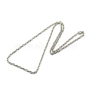 Fashionable 304 Stainless Steel Rope Chain Necklace Making, with Lobster Claw Clasps, Stainless Steel Color, 22 inch~24 inch(55.8~60.9cm)x3mm(STAS-A028-N039P-S)