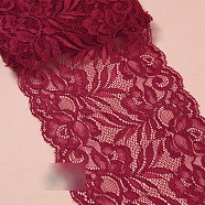 Lace Trim, Polyester Ribbon for Jewelry Making, Dark Red, 5-7/8 inch(150mm)(OCOR-WH0060-17E-12)