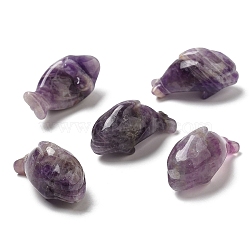 Natural Amethyst Sculpture Display Decorations, for Home Office Desk, Dolphin, 20~21x36~37x18.5~19.5mm(DJEW-Q002-02B)