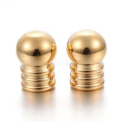 304 Stainless Steel Cord End Caps, Golden, 13x9mm, Hole: 6mm(STAS-P223-21G)