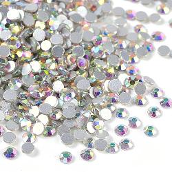 Glass Flat Back Rhinestone for Clothing, Grade A, Back Plated, Faceted, Half Round, Crystal AB, 1.7~1.8mm, about 1440pcs/bag(X-RGLA-C002-SS5-101)