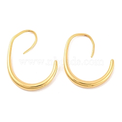 Brass Ear Wire, for Women, Lead Free & Cadmium Free, Real 18K Gold Plated, 36.5x27.5x4mm(EJEW-U015-24G-02)