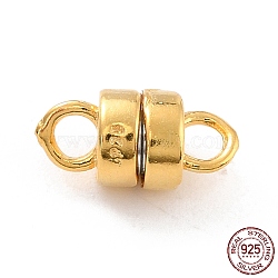 925 Sterling Silver Magnetic Clasps, Column, Golden, 11x5mm, Hole: 2mm(STER-A001-01G)