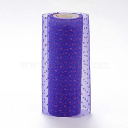 Glitter Deco Mesh Ribbons, Tulle Fabric, for Wedding Party Decoration, Skirts Decoration Making, Blue Violet, 5.90~5.94 inch(15~15.1cm),  10yards/roll(OCOR-H100-D21)