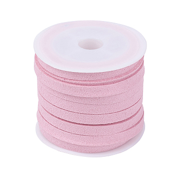 Faux Suede Cord, Faux Suede Lace, Hot Pink, 5x1.5mm, about 5.46 yards(5m)/roll, 25rolls/bag