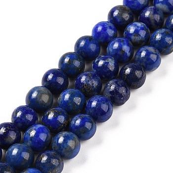 Natural Lapis Lazuli Beads Strands, Round, 6mm, Hole: 1mm, about 63pcs/strand, 15.5 inch(39.5cm)