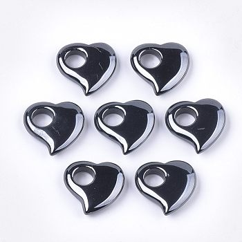 Non-magnetic Synthetic Hematite Pendants, Heart, 29.5x30x8mm, Hole: 10mm