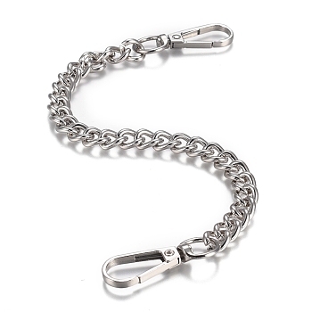 Alloy Wallet Chain, Pants Chain, Pocket Chains for Jeans Belt Loops and Keys, with Swivel Clasps, Platinum, 11.2 inch(28.5cm)