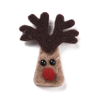 Wool Felt Display Decorations, Christmas Reindeer/Stag , Camel, 60x50x7.5mm