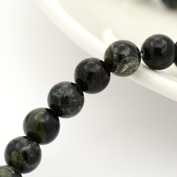 Natural Kambaba Jasper Beads Strands, Round, 8mm, Hole: 1mm, about 24pcs/strand, 7.5 inch