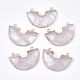 Electroplate Natural Quartz Crystal Semi Circle Pendants(G-S344-42H)-1