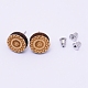 Natural Wood Stud Earrings(EJEW-WH0005-03B)-1