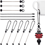 8Pcs Spray Printed Alloy Bar Beadable Pendant Decorations for Jewelry Making DIY Crafts, 8Pcs Iron Ball Chains with Connectors, Mixed Color, 83~117x2.5mm, 8pcs/style(IFIN-SC0001-77)