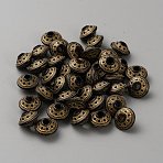 Plating Acrylic Beads, Golden Metal Enlaced, Round, 13.8x8.5mm, Hole: 3.8mm, about 40pcs/bag(OACR-WH0029-03N)