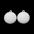 Baking Paint Alloy Pendants, Golf Charms, White, 39.5x34.5x10mm, Hole: 3mm(AL-CBAFE77-02A-05)