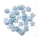 Glitter Non Woven Fabric Decoration Accessories, with Paillette/Sequins, Hair Bow, Star, Sky Blue, 1.5x1.4x0.15cm(AJEW-WH0002-11D)