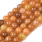 Natural Red Aventurine Beads Strands, Round, 8~8.5mm, Hole: 1.2mm, about 46pcs/strand, 14.88''(37.8cm)(G-H067-A02-8MM)