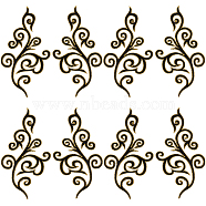 Ethnic Style Flower Pattern Computerized Embroidery Appliques, Metallic Thread Embroidery Iron on Ornament Accessories, Black, 175~177x88~89x1mm(PATC-WH0010-36C)