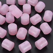 Imitation Jelly Acrylic Beads, Column, Pearl Pink, 14.5x14.5mm, Hole: 1.8mm, about 200pcs/500g(MACR-S373-88-E10)